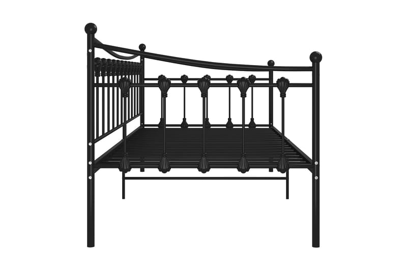 Sängram bäddsoffa svart metall 90x200 cm - Svart - Hörnbäddsoffa - Bäddsoffor