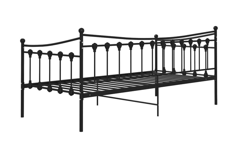 Sängram bäddsoffa svart metall 90x200 cm - Svart - Möbler - Vardagsrum - Bäddsoffor - Hörnbäddsoffa