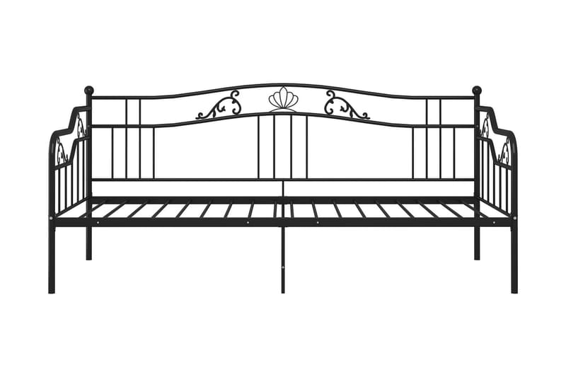 Sängram bäddsoffa svart metall 90x200 cm - Svart - Möbler - Vardagsrum - Bäddsoffor - Hörnbäddsoffa