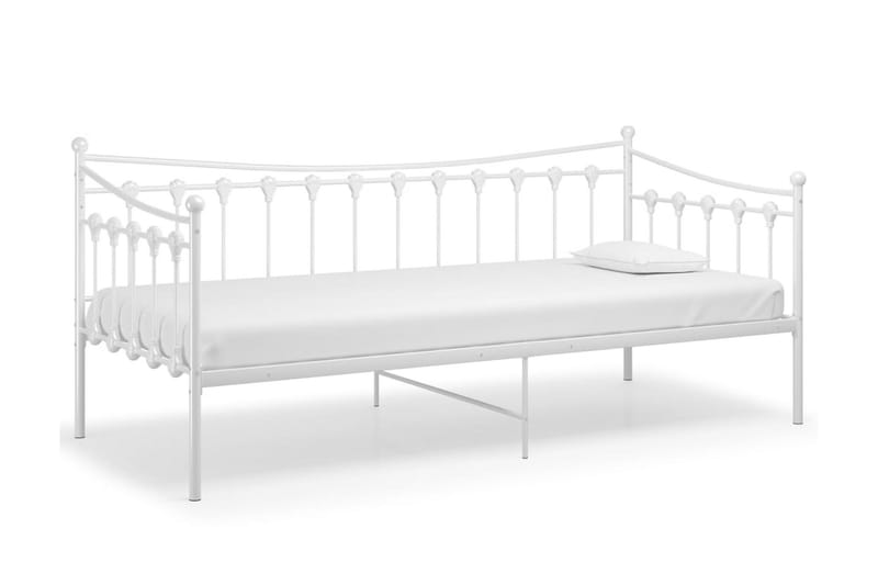Sängram bäddsoffa vit metall 90x200 cm - Vit - Möbler - Vardagsrum - Bäddsoffor - Hörnbäddsoffa