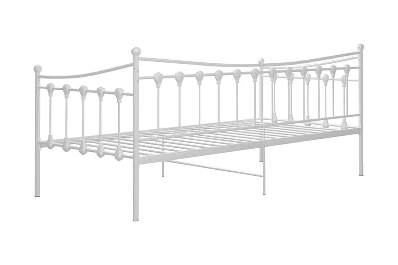 Sängram bäddsoffa vit metall 90x200 cm - Vit - Möbler - Vardagsrum - Bäddsoffor - Hörnbäddsoffa