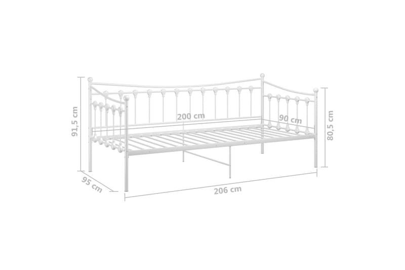 Sängram bäddsoffa vit metall 90x200 cm - Vit - Möbler - Vardagsrum - Bäddsoffor - Hörnbäddsoffa