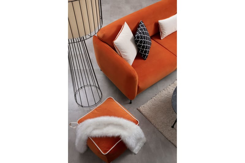 SANPSON Bäddsoffa med Divan Höger Orange - Möbler - Vardagsrum - Bäddsoffor