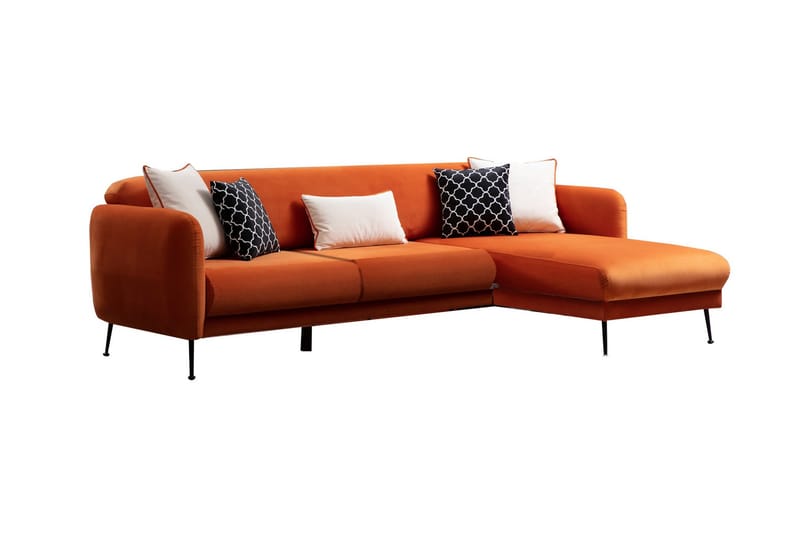 SANPSON Bäddsoffa med Divan Höger Orange - Möbler - Vardagsrum - Bäddsoffor
