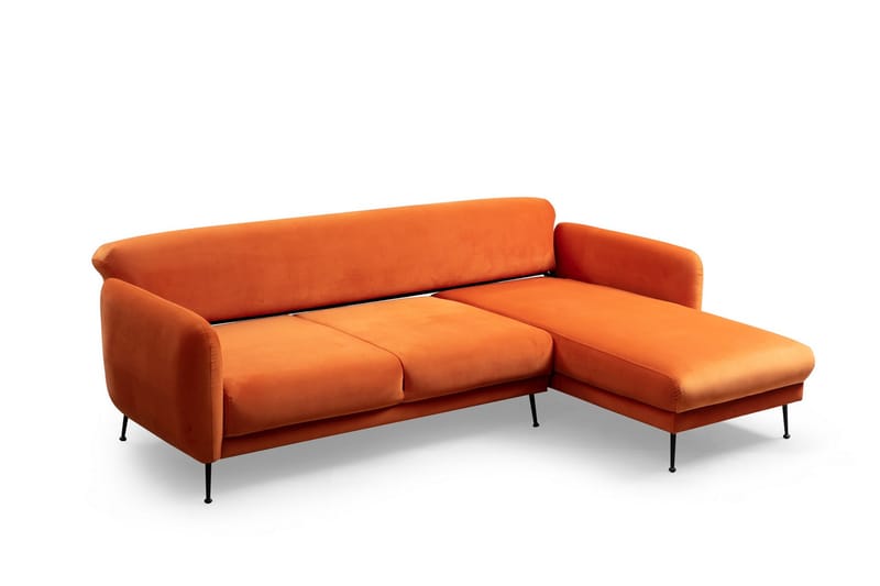 SANPSON Bäddsoffa med Divan Höger Orange - Möbler - Vardagsrum - Bäddsoffor