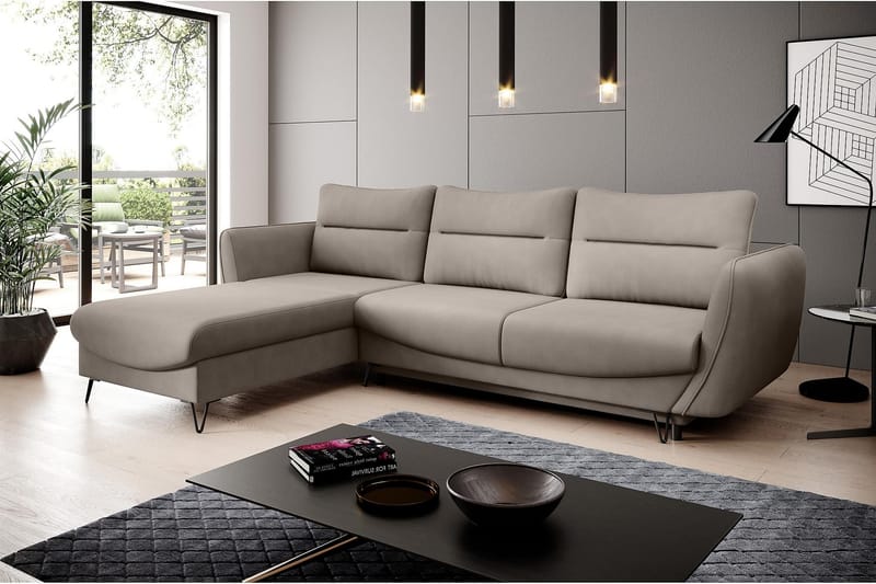 SAROSH Bäddsoffa m. Divan Förvaring Beige - Möbler - Vardagsrum - Bäddsoffor