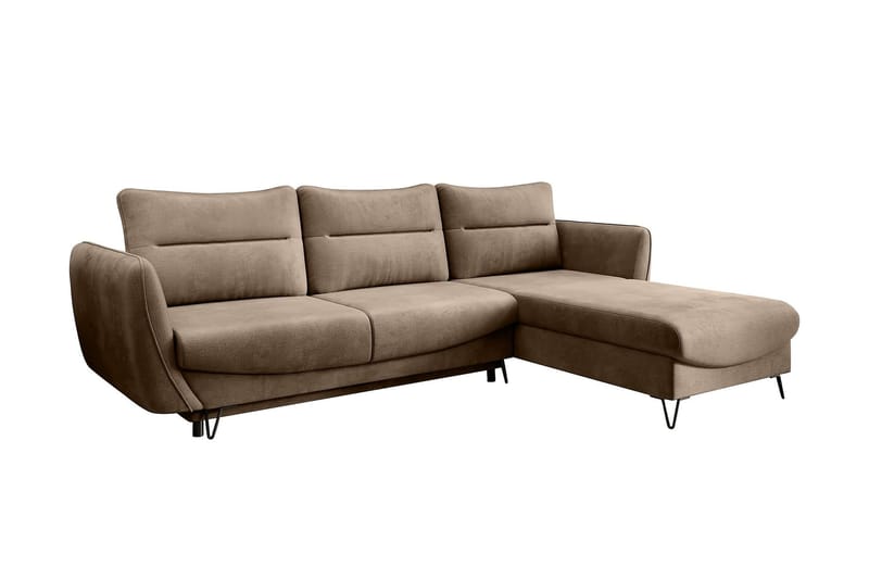 SAROSH Bäddsoffa m. Divan Förvaring Beige - Bäddsoffor - Bäddsoffa divan