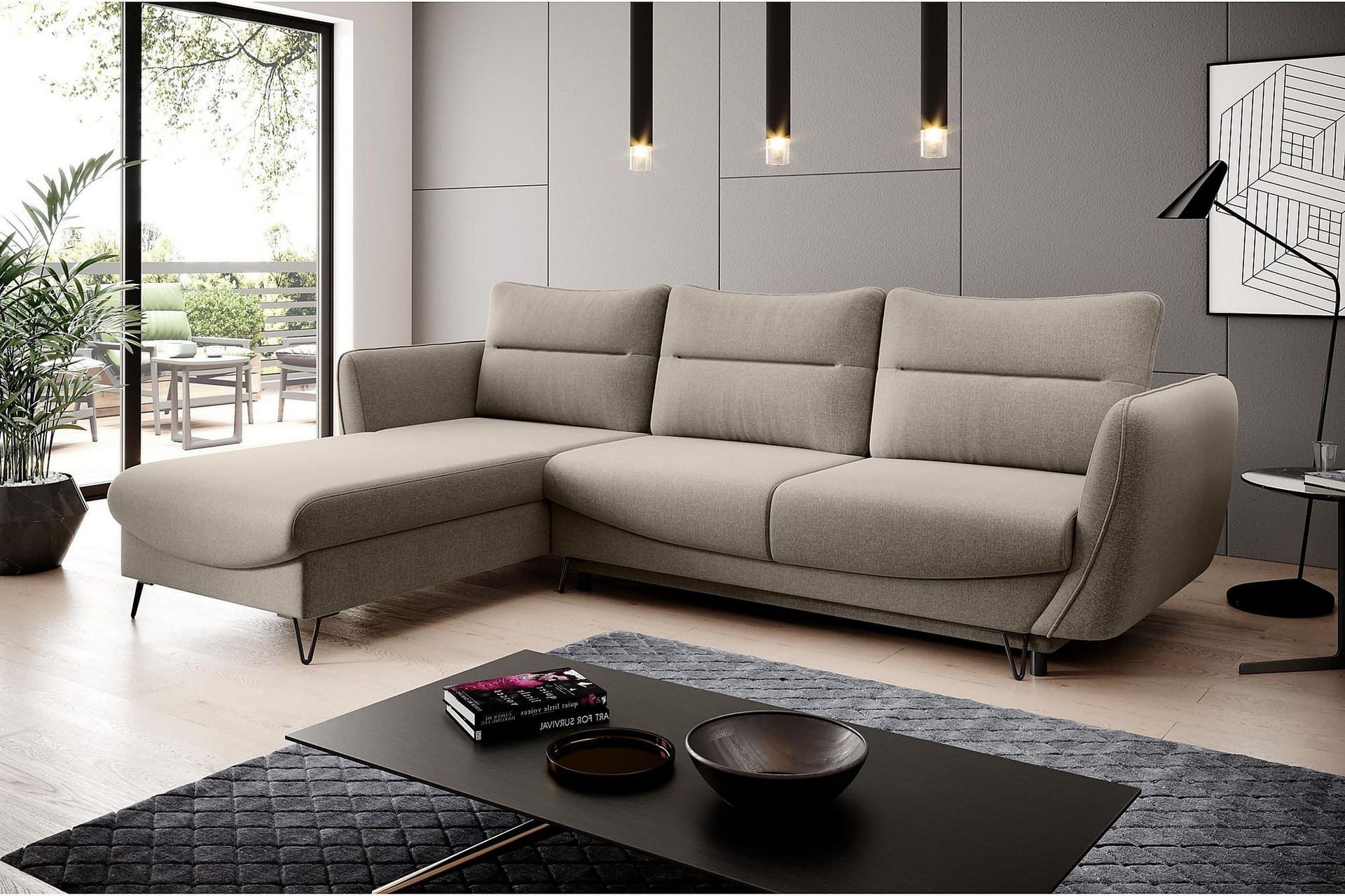 SAROSH Bäddsoffa m. Divan Förvaring Beige - Möbler - Vardagsrum - Bäddsoffor