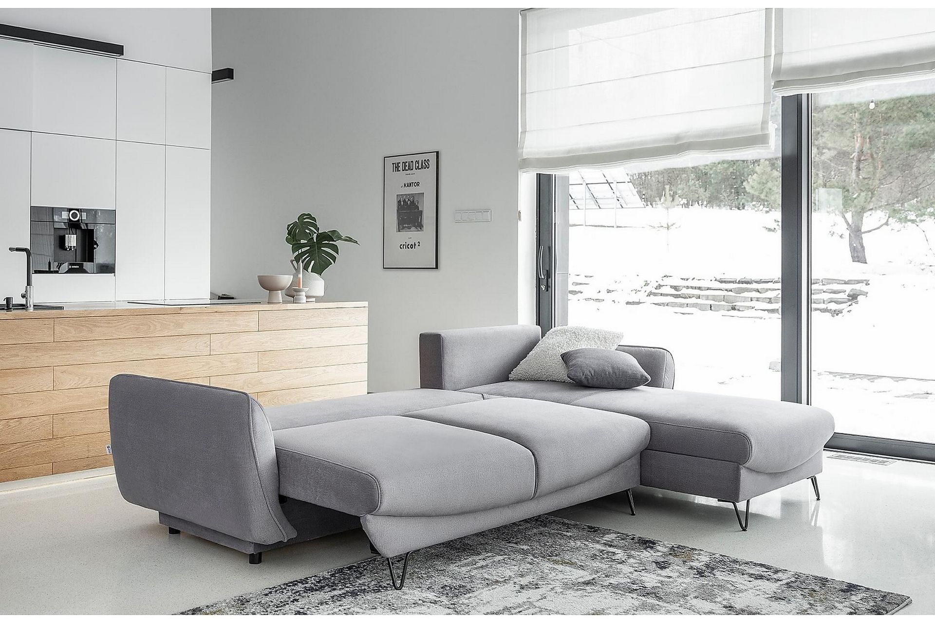 SAROSH Bäddsoffa m. Divan Förvaring Grå - Möbler - Vardagsrum - Bäddsoffor