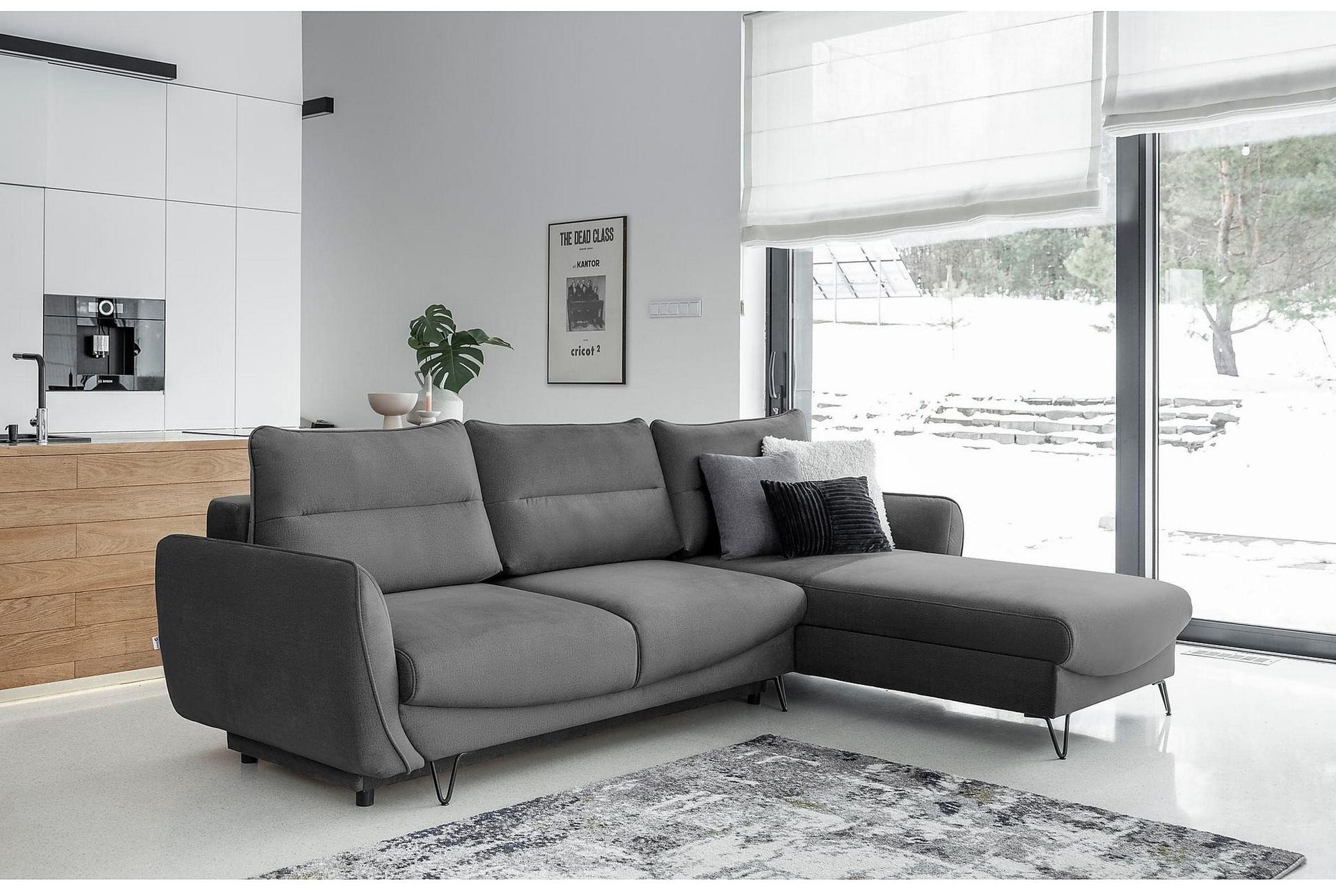 SAROSH Bäddsoffa m. Divan Förvaring Grå - Möbler - Vardagsrum - Bäddsoffor