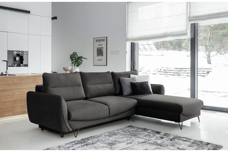 SAROSH Bäddsoffa m. Divan Förvaring Mörkbrun - Möbler - Vardagsrum - Bäddsoffor