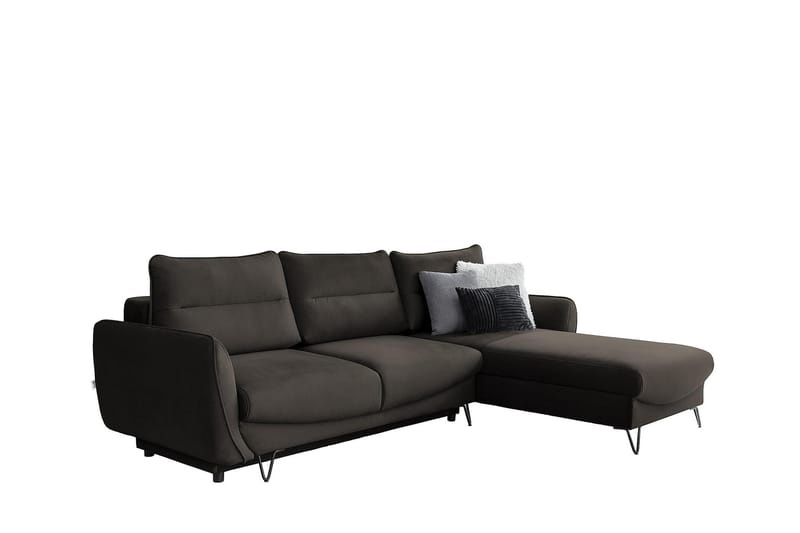 SAROSH Bäddsoffa m. Divan Förvaring Mörkbrun - Möbler - Vardagsrum - Bäddsoffor