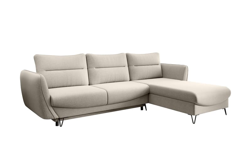 SAROSH Bäddsoffa m. Divan Förvaring Vit/Beige - Möbler - Vardagsrum - Bäddsoffor