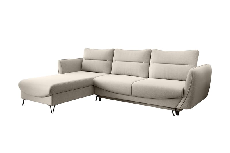 SAROSH Bäddsoffa m. Divan Förvaring Vit/Beige - Möbler - Vardagsrum - Bäddsoffor