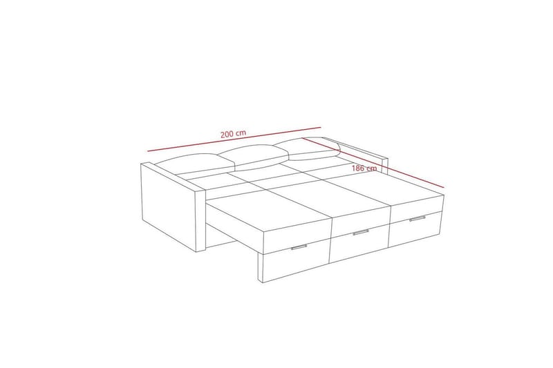 Savra Bäddsoffa 3-sits - Antracit - Möbler - Vardagsrum - Bäddsoffor
