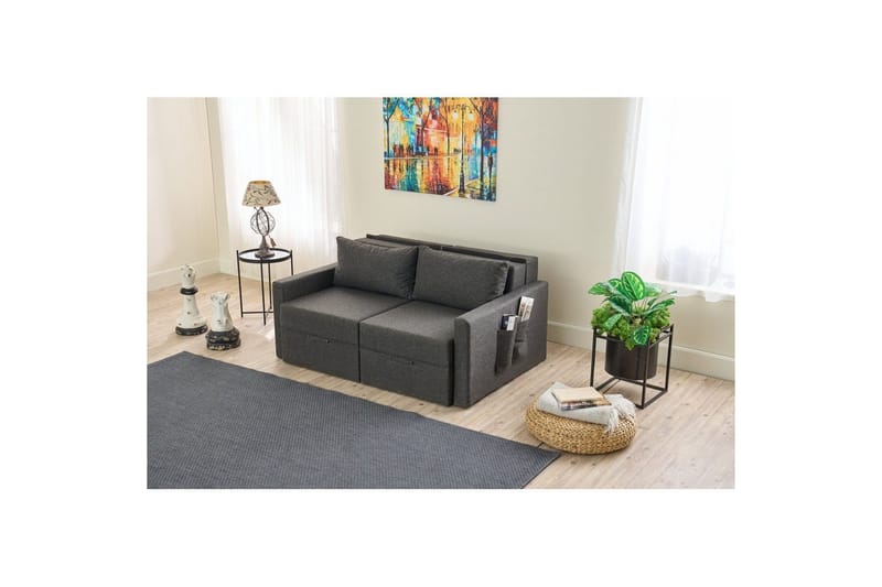 Savra Bäddsoffa med Divan 2-sits - Antracit - Möbler - Vardagsrum - Bäddsoffor