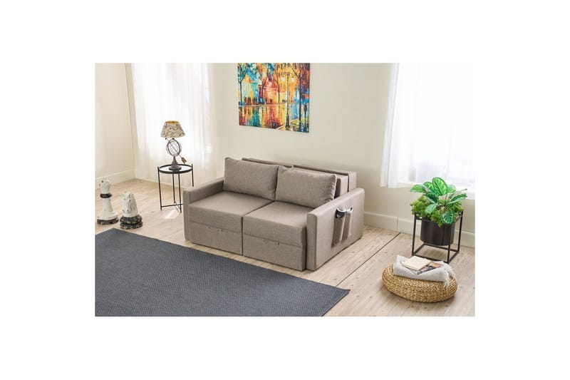 Savra Bäddsoffa med Divan 2-sits - Brun - Möbler - Vardagsrum - Bäddsoffor