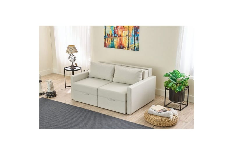 Savra Bäddsoffa med Divan 2-sits - Cream - Möbler - Vardagsrum - Bäddsoffor