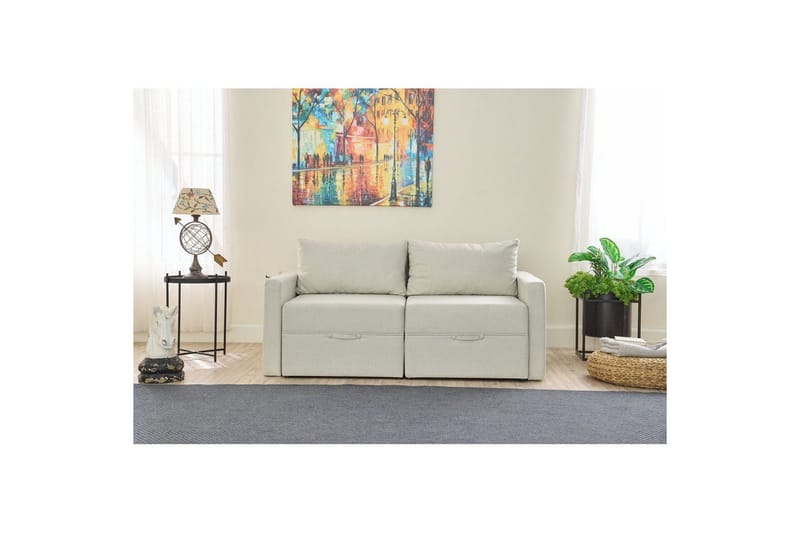 Savra Bäddsoffa med Divan 2-sits - Cream - Möbler - Vardagsrum - Bäddsoffor