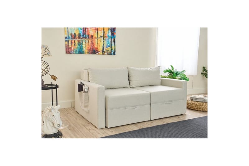 Savra Bäddsoffa med Divan 2-sits - Cream - Möbler - Vardagsrum - Bäddsoffor