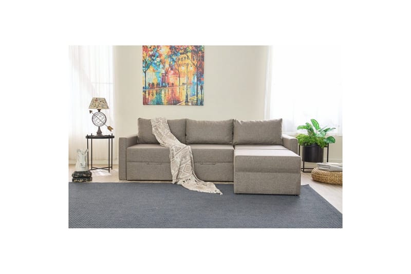 Savra Bäddsoffa med Divan 3-sits - Brun - Möbler - Vardagsrum - Bäddsoffor - Hörnbäddsoffa