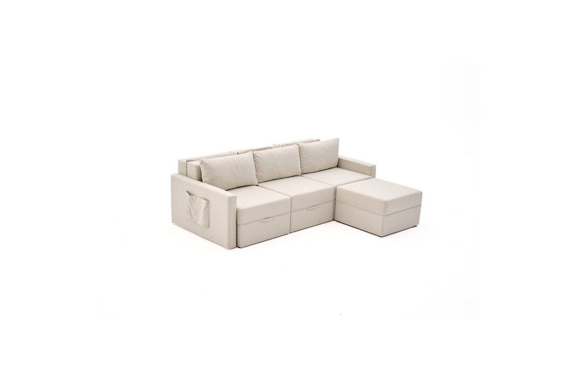 savra bäddsoffa med divan 3-sits - cream