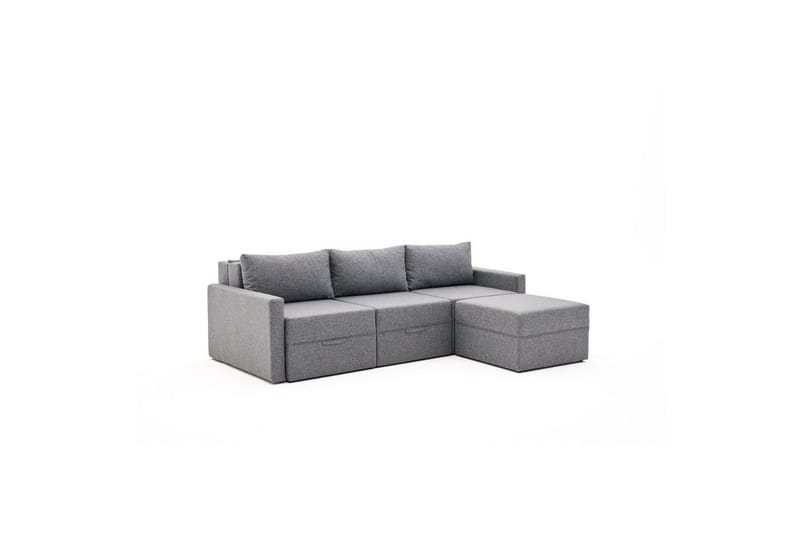 Savra Bäddsoffa med Divan 3-sits - Grå - Möbler - Vardagsrum - Bäddsoffor - Hörnbäddsoffa