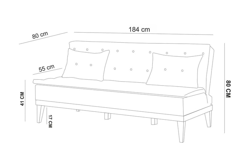 SCOZZARI 3-sits Bäddsoffa Grå - Möbler - Vardagsrum - Bäddsoffor