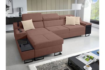 Seginus Bäddsoffa m. Divan Förvaring 3-sits 226x127 - Rosa - Möbler - Vardagsrum - Bäddsoffor