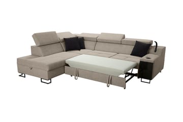 Seginus Bäddsoffa m. Schäslong 3-sits 210x127 - Rosa - Möbler - Vardagsrum - Bäddsoffor