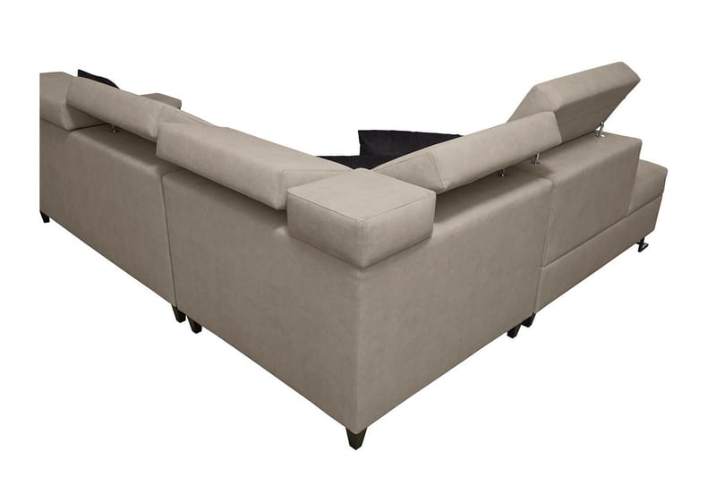 Seginus Bäddsoffa m. Schäslong 3-sits 210x127 - Svart - Möbler - Vardagsrum - Bäddsoffor