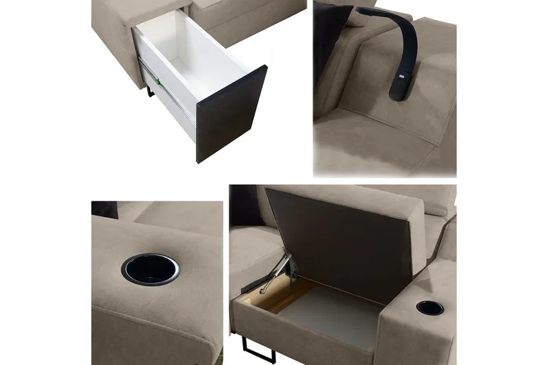 Seginus Hörnbäddsoffa 4-sits 210x127 - Grön - Möbler - Vardagsrum - Bäddsoffor - Hörnbäddsoffa