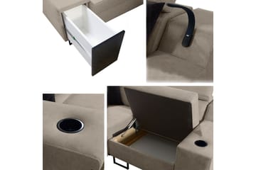 Seginus Hörnbäddsoffa 4-sits 210x127 - Rosa - Möbler - Vardagsrum - Bäddsoffor - Hörnbäddsoffa