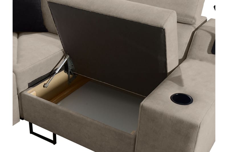 Seginus Hörnbäddsoffa 4-sits 210x127 - Svart - Möbler - Vardagsrum - Bäddsoffor - Hörnbäddsoffa