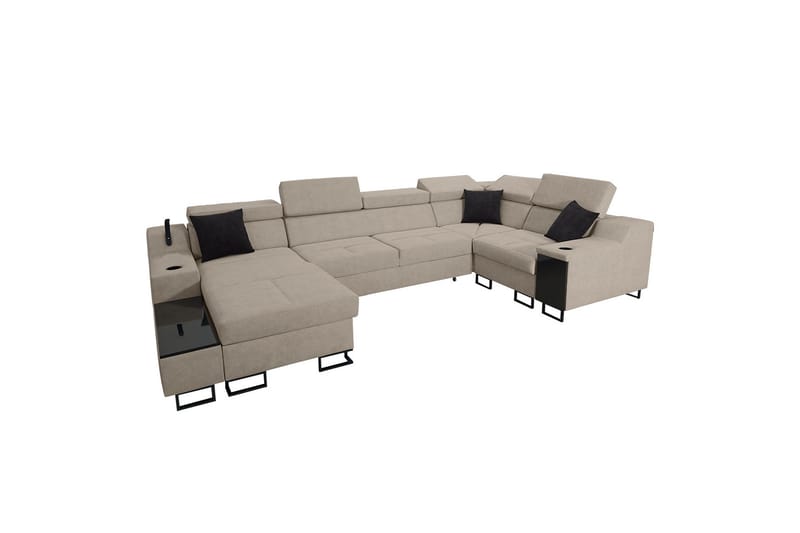 Seginus Hörnbäddsoffa m. Divan 5-sits 268x127, Beige