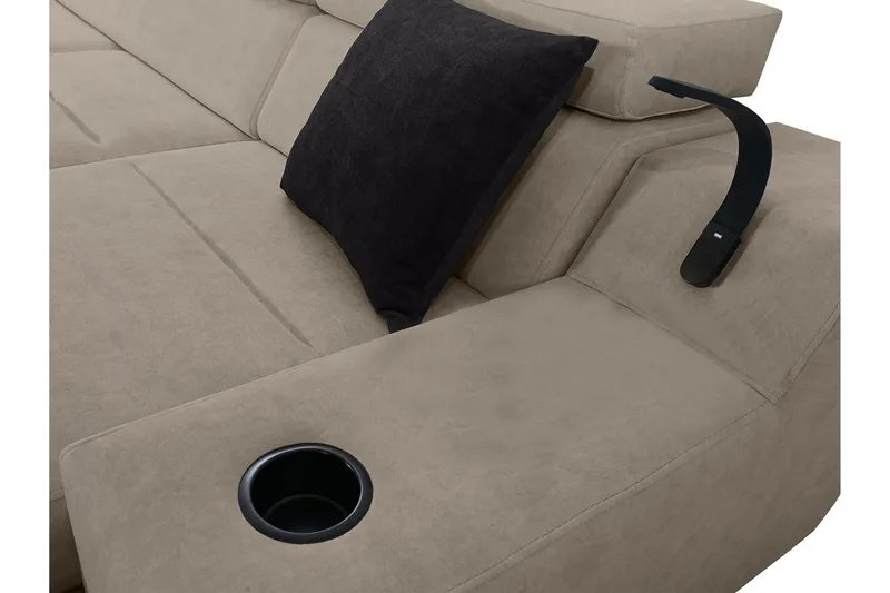 Seginus Hörnbäddsoffa m. Divan 5-sits 268x127 - Beige - Möbler - Vardagsrum - Bäddsoffor - Hörnbäddsoffa