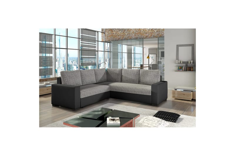 Sektion Eltap Canis 235x235x89 cm - Berlin 01, Soft 11, Grå, Svart - Möbler - Vardagsrum - Bäddsoffor - Hörnbäddsoffa