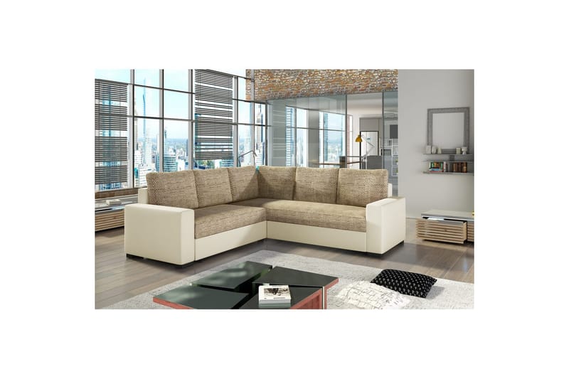 Sektion Eltap Canis 235x235x89 cm - Berlin 03, Soft 33, Beige - Möbler - Vardagsrum - Bäddsoffor - Hörnbäddsoffa