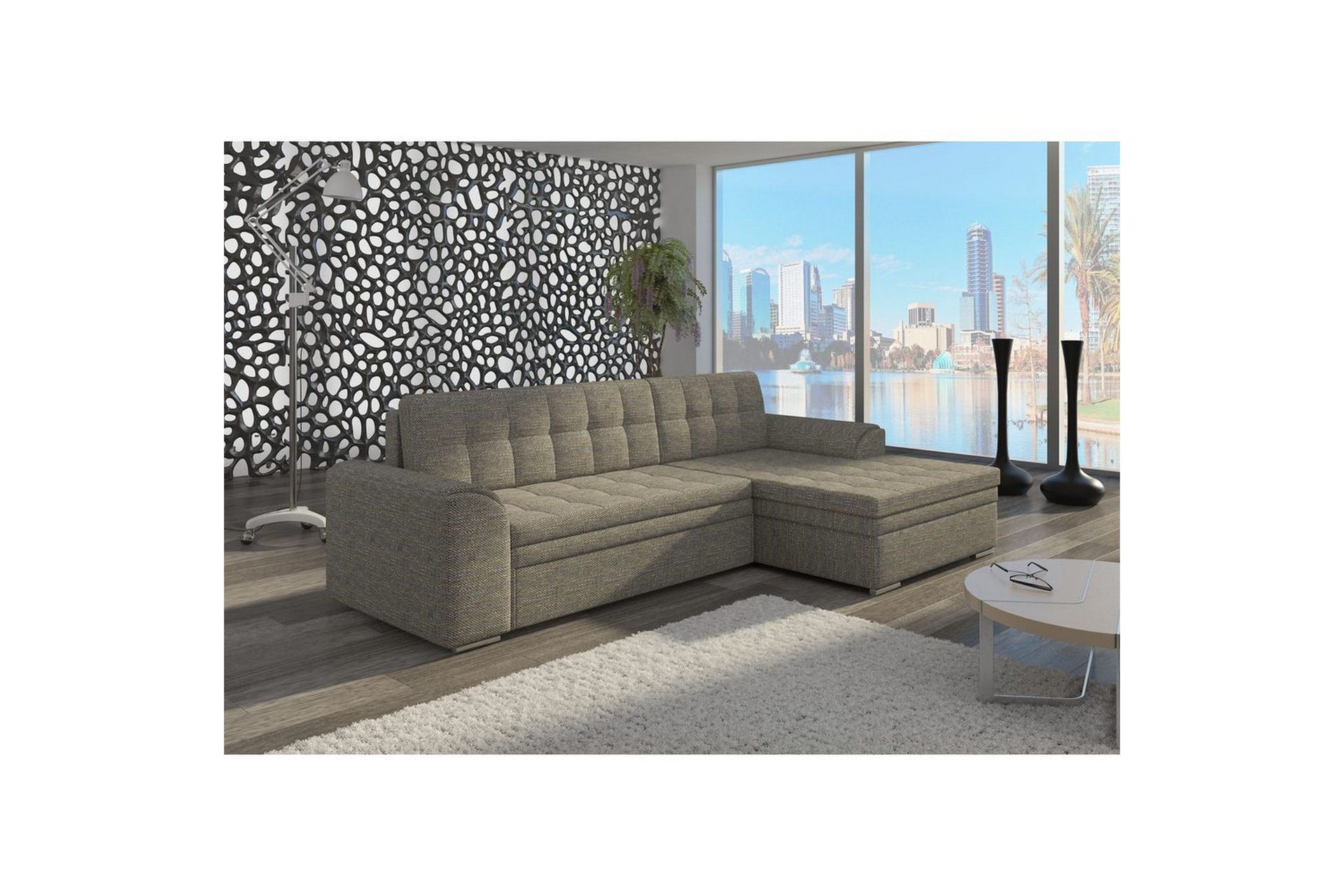 Sektion Eltap Conforti 275x165x78 cm - Berlin 01, Gr&aring;, H&ouml;ger