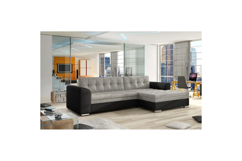 Sektion Eltap Conforti 275x165x78 cm - Berlin 01, Soft 11, Grå, Svart, Höger - Möbler - Vardagsrum - Bäddsoffor