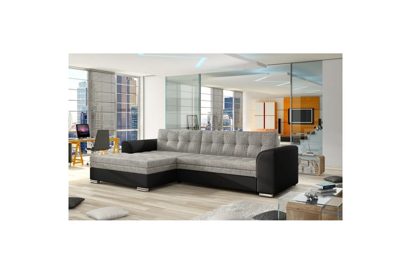 Sektion Eltap Conforti 275x165x78 cm - Berlin 01, Soft 11, Grå, Svart, Vänster - Möbler - Vardagsrum - Bäddsoffor
