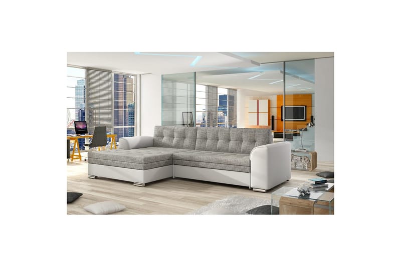 Sektion Eltap Conforti 275x165x78 cm - Berlin 01, Soft 17, Grå, Vit, Vänster - Möbler - Vardagsrum - Bäddsoffor