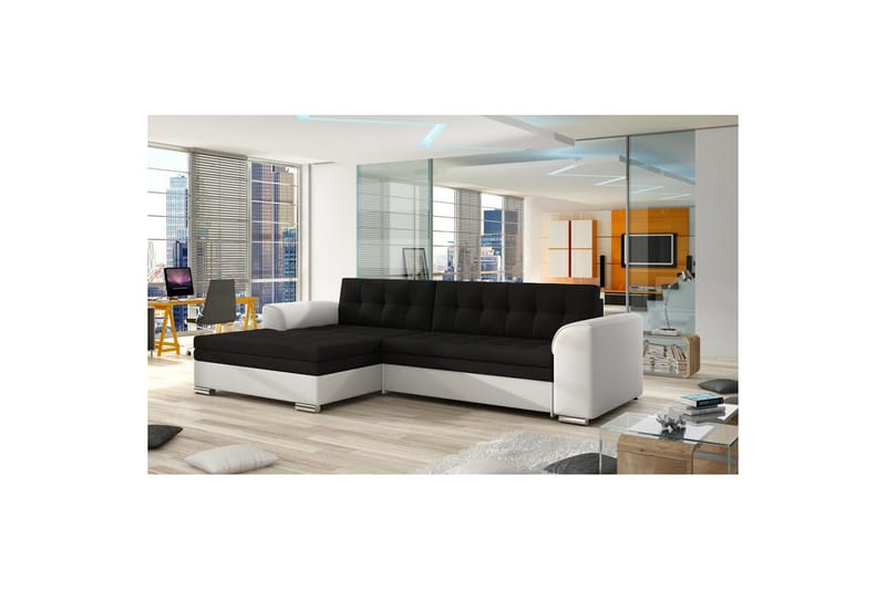 Sektion Eltap Conforti 275x165x78 cm - Sawana 14, Soft 17, Svart, Vit, Vänster - Möbler - Vardagsrum - Bäddsoffor