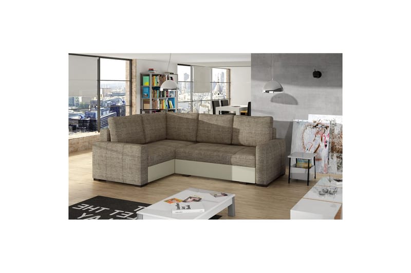 Sektion Eltap Corona 235x162x90 cm - Berlin 03, Soft 33, Beige, Vänster - Möbler - Vardagsrum - Bäddsoffor - Hörnbäddsoffa