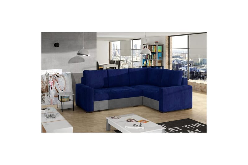 Sektion Eltap Corona 235x162x90 cm - Kronos 09, Paros 05, Mörkblå, Ljusgrå, Höger - Möbler - Vardagsrum - Bäddsoffor - Hörnbäddsoffa
