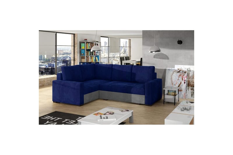 Sektion Eltap Corona 235x162x90 cm - Kronos 09, Paros 05, Mörkblå, Ljusgrå, Vänster - Möbler - Vardagsrum - Bäddsoffor - Hörnbäddsoffa