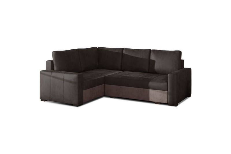 Sektion Eltap Corona 235x162x90 cm - Monolith 29, Monolith 09, Brun, Mörkbeige, Vänster - Möbler - Vardagsrum - Bäddsoffor - Hörnbäddsoffa