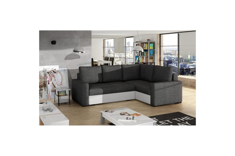 Sektion Eltap Corona 235x162x90 cm - Sawana 05, Soft 17, Grå, Vit, Höger - Möbler - Vardagsrum - Bäddsoffor - Hörnbäddsoffa