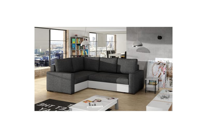 Sektion Eltap Corona 235x162x90 cm - Sawana 05, Soft 17, Grå, Vit, Vänster - Möbler - Vardagsrum - Bäddsoffor - Hörnbäddsoffa