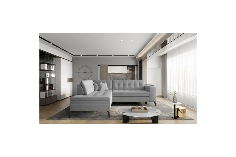 Sektion Eltap Lanvin 260x210x93 cm, Nube 3, Ljusgrå, Vänster